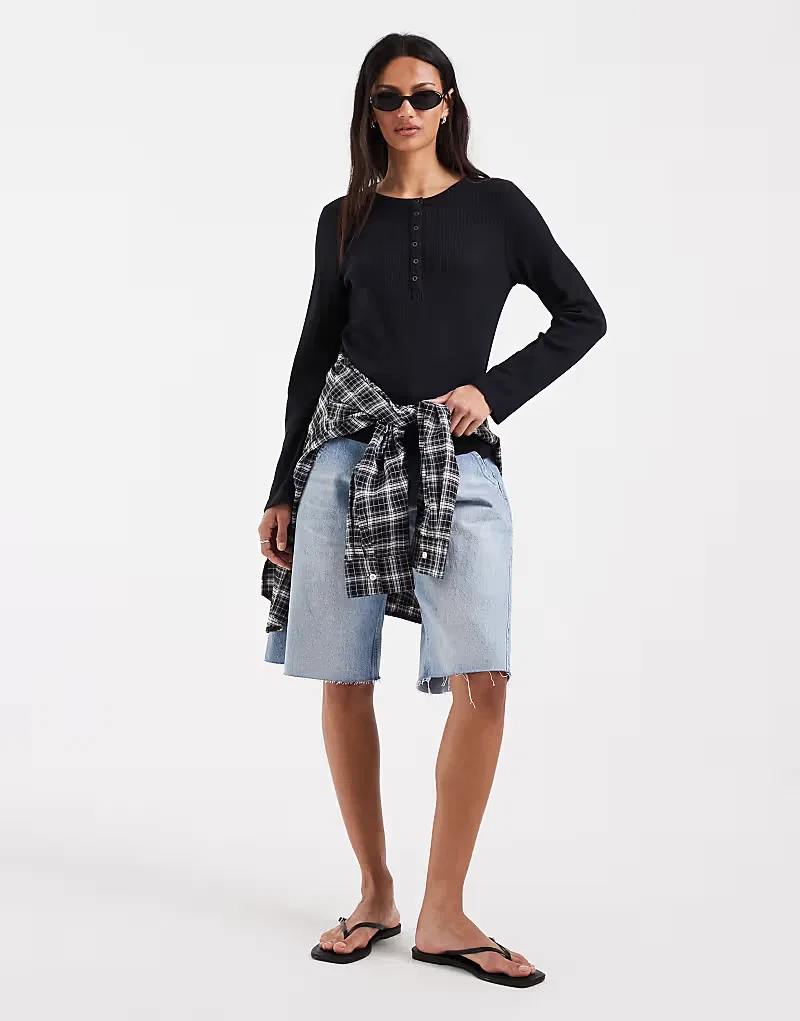 Свитер Levi's Rooney Waffle Henley, черный — фото 2