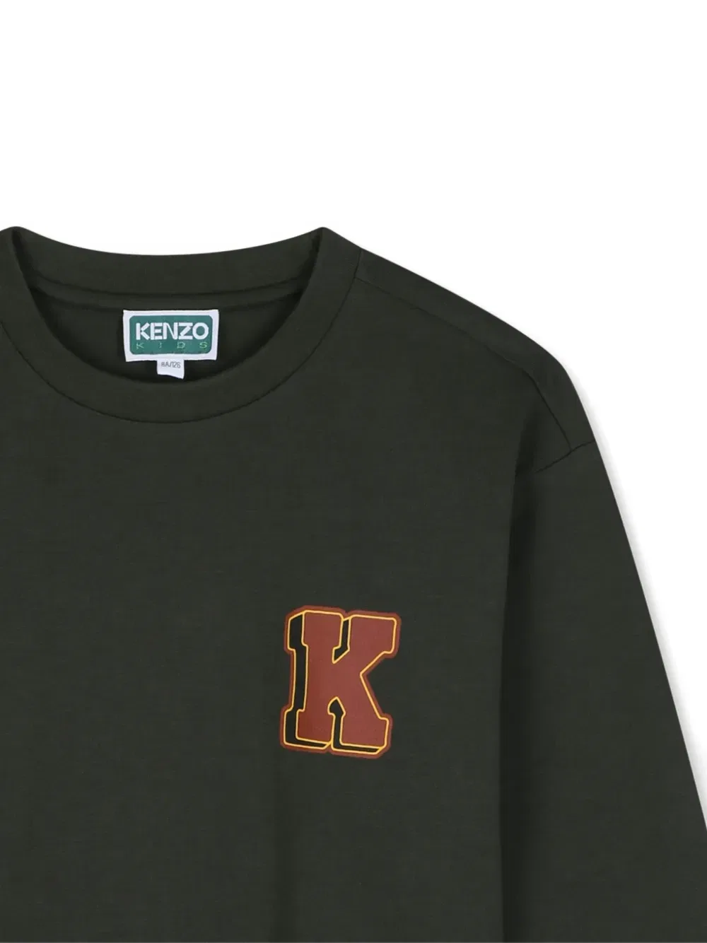 Футболка с длинными рукавами и логотипом Kenzo Kids, зеленый — фото 3