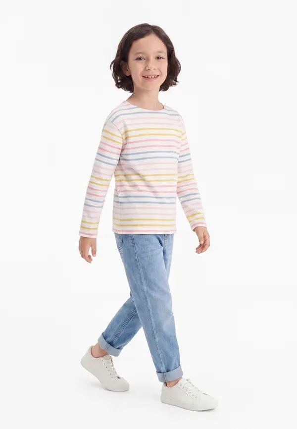 Футболка поло хлопковая Mariniere Petit Bateau, marshmallow/multi-coloured, мультиколор