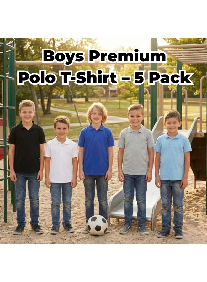 Комплект поло с коротким рукавом, модель Boys Polo T-Shirt, Printshop4Me, комбо 1 — фото 2