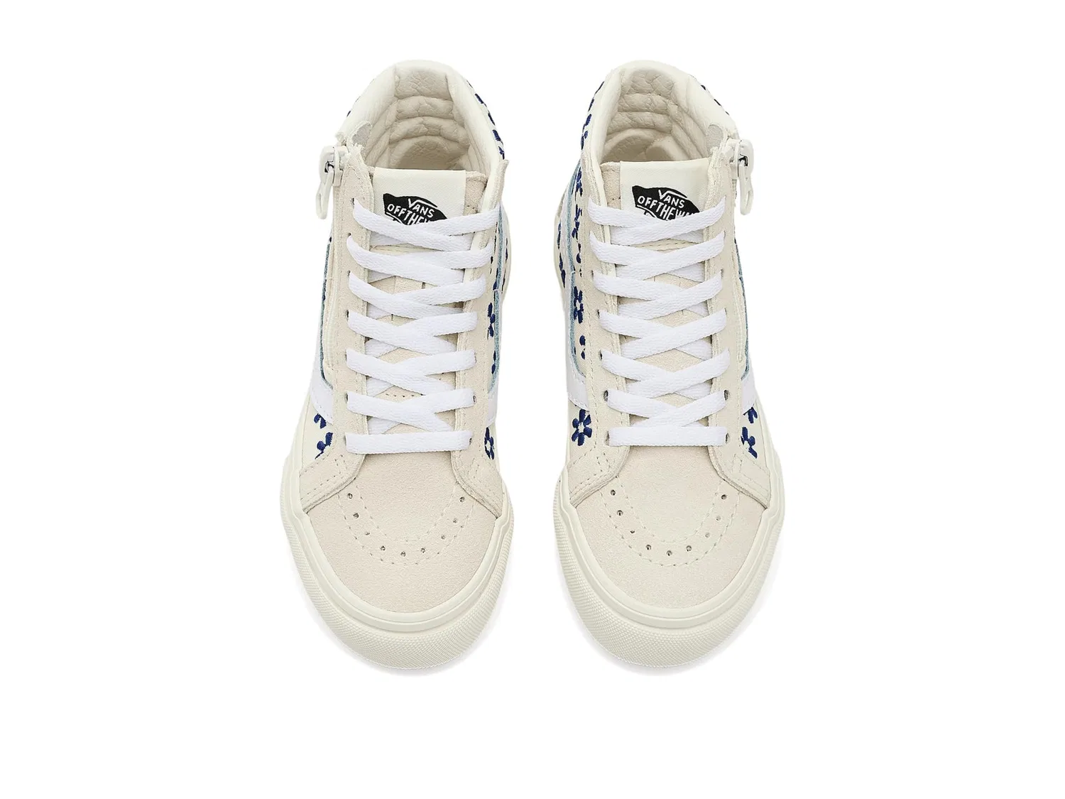 Кроссовки Sk8-Hi Reissue Side Zip (для маленьких детей) Vans Kids, Chantilly Floral White/True Blue — фото 3