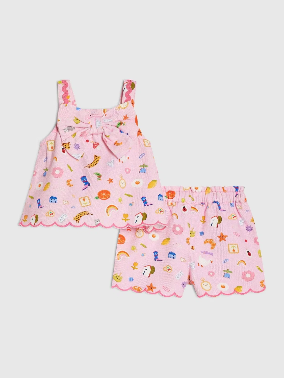 Комплект из топа и шорт с принтом, Abbie Rosie River Island, розовый
