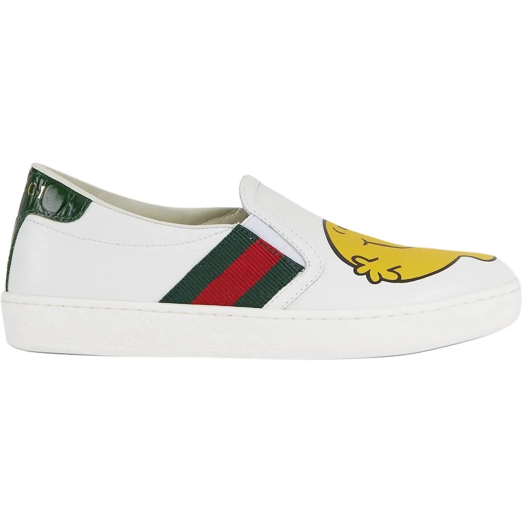Детские кожаные кроссовки ACE Leather Low Top, GUCCI, White — фото 3