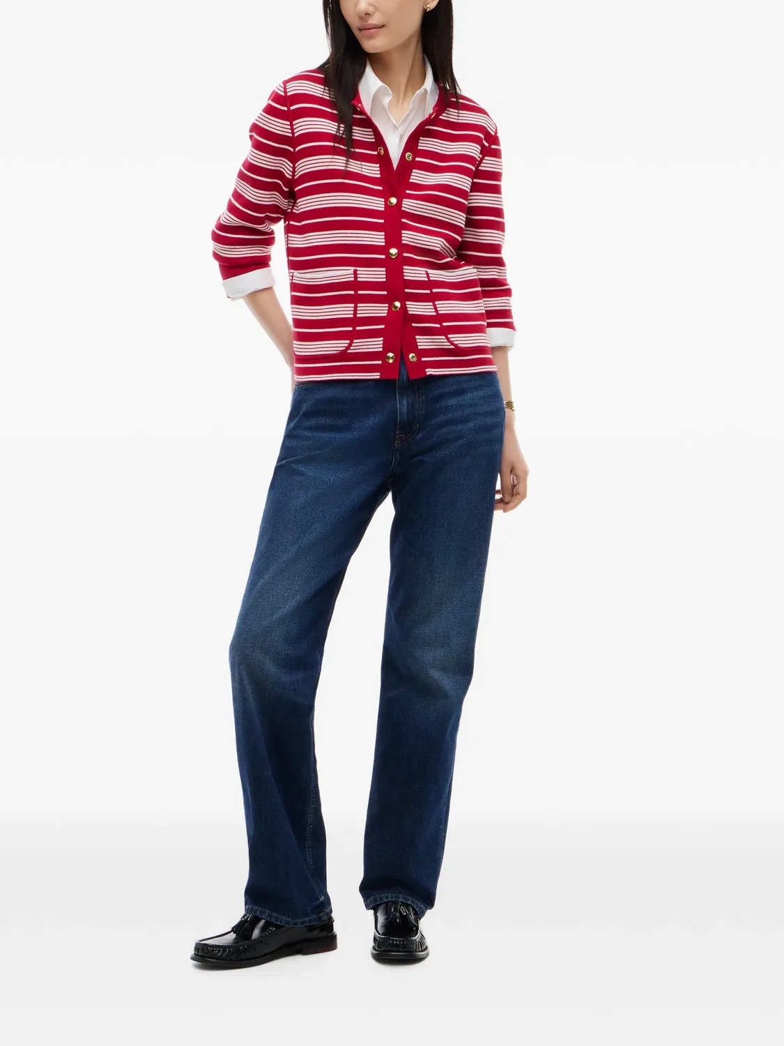 Двусторонний кардиган в полоску Tommy Hilfiger, красный — фото 2