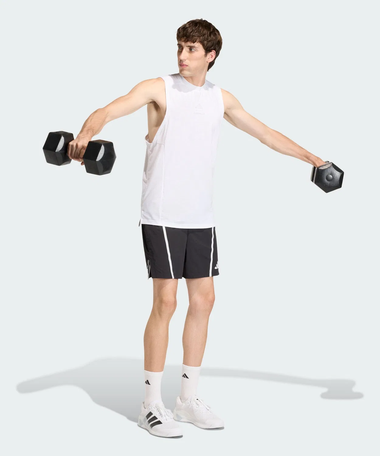 Мужская майка без рукавов с принтом Les Mills Adidas, White — фото 3