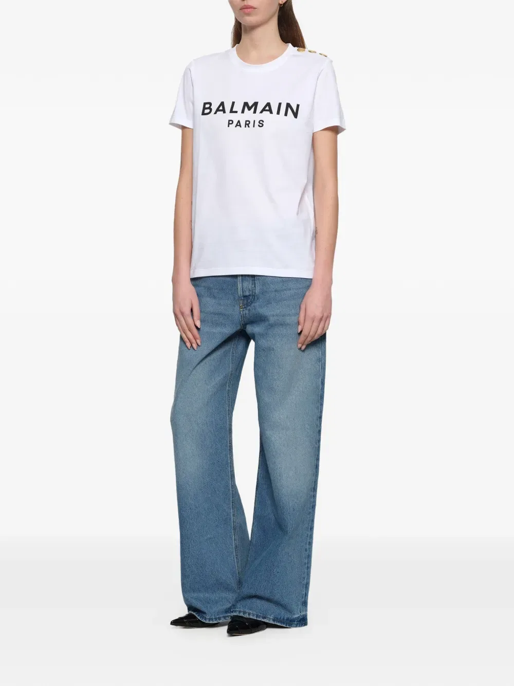 Футболка трикотажная Balmain, белый — фото 3