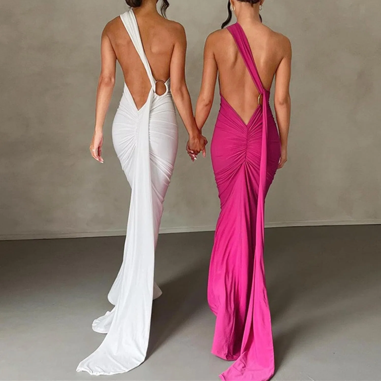 Женское облегающее макси-платье с корсетом Bodycon, White — фото 3