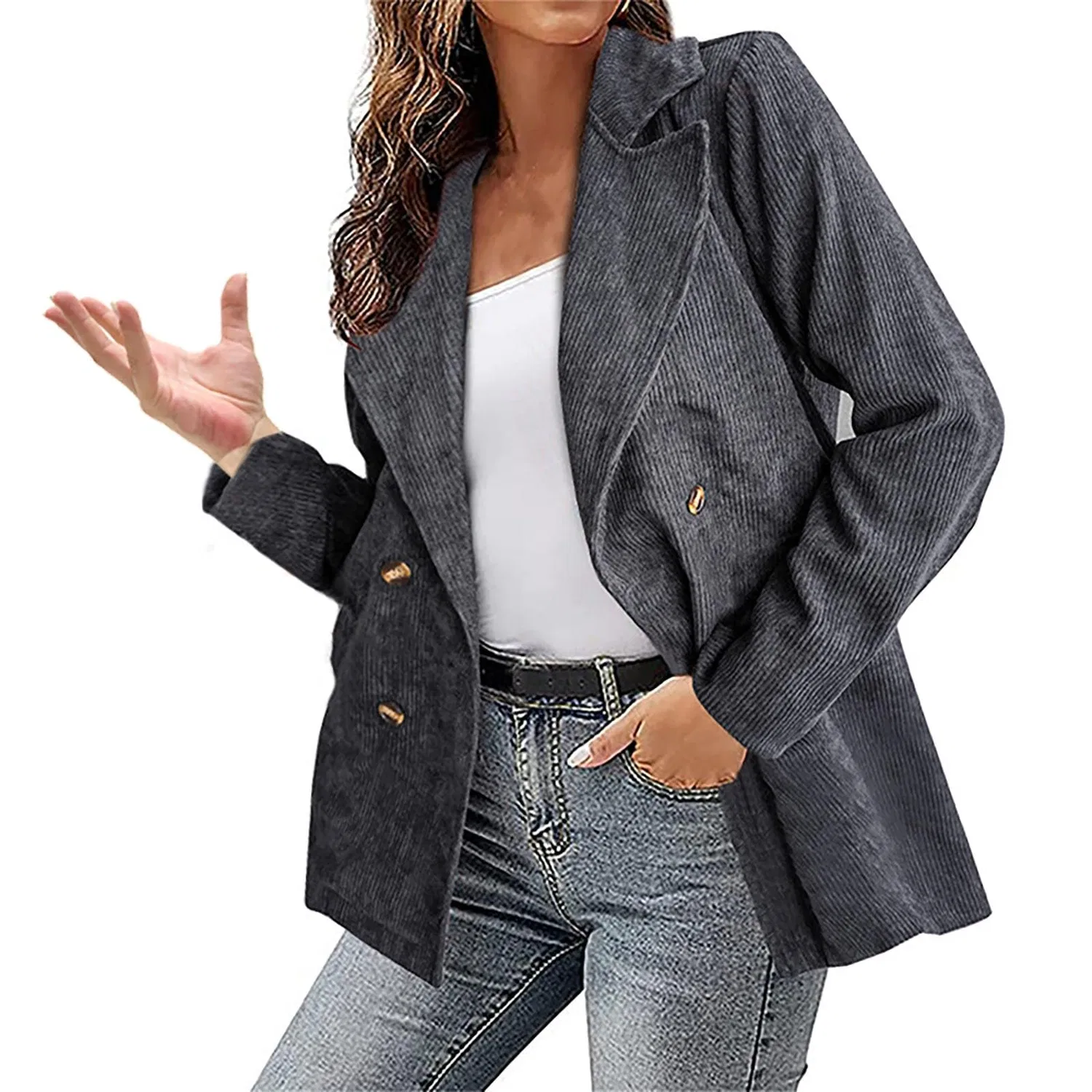Женское пальто с текстурой Wool Coat, Grigio