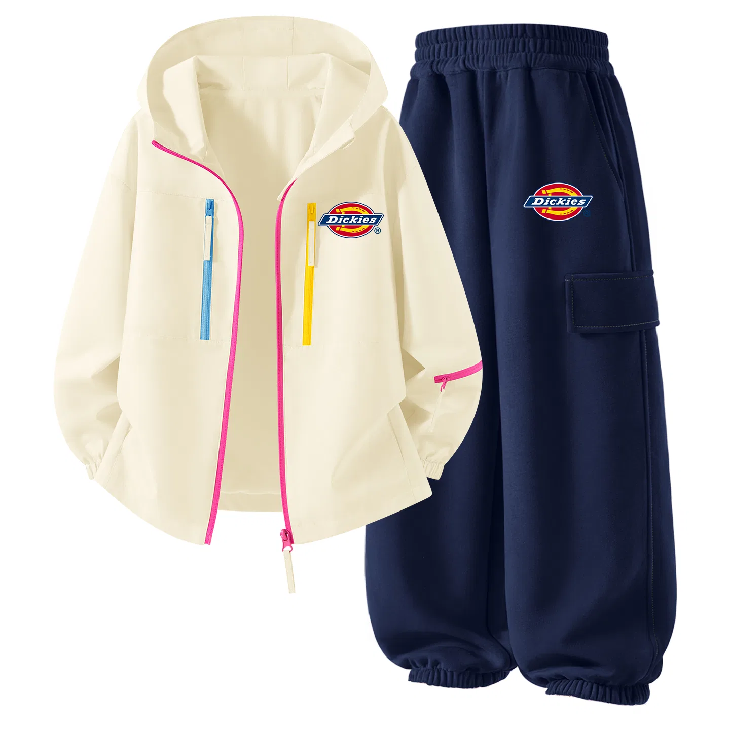 Детский спортивный комплект с капюшоном Dickies, Silicone with K Dawn White+Silicone with Thick K Navy Blue