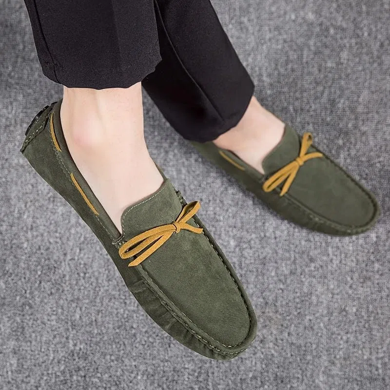 Мокасины мужские из замши, Loafers, темно-зеленый PUGHGAETZF — фото 4