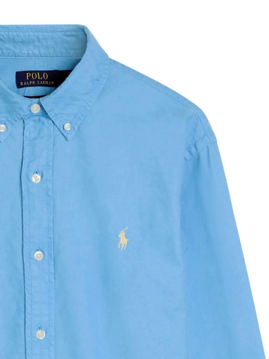 Хлопковая рубашка синяя Polo Ralph Lauren, синий — фото 2