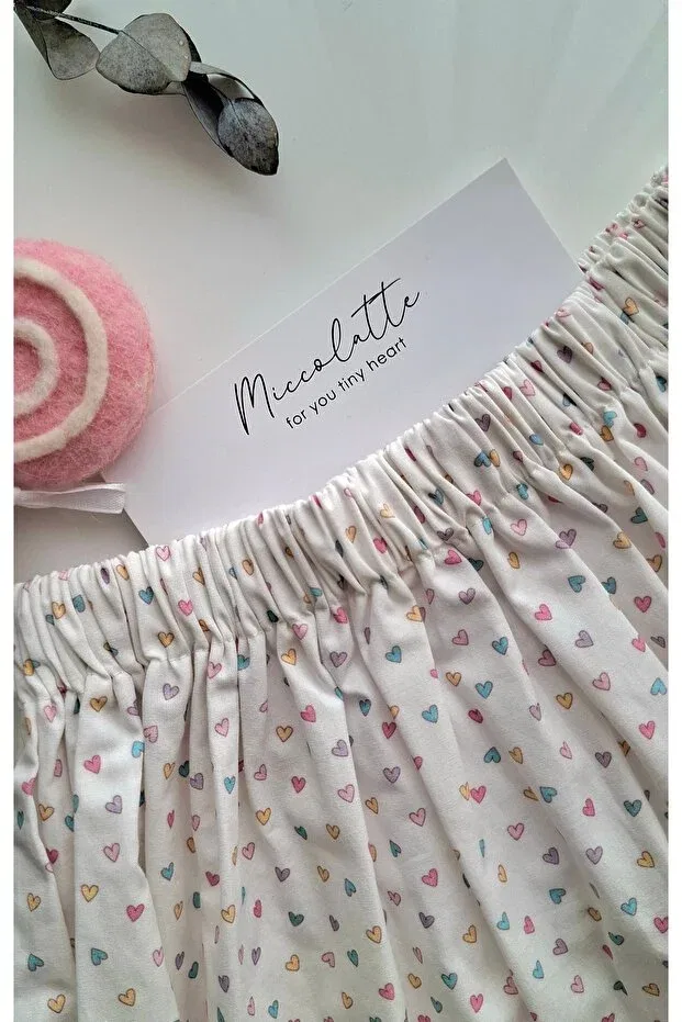 Детская юбка для девочек с принтом Miccolatte For You Tiny Heart, Colorful Hearts — фото 3