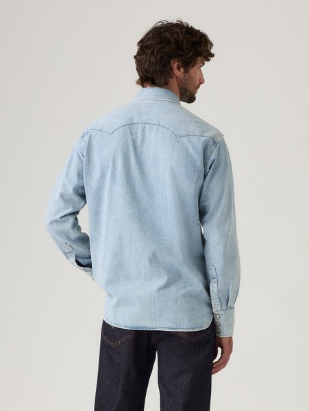 Винтажная одежда LEVI'S: рубашка в стиле вестерн с изображением шортхорна Levi's, Medium Indigo - Worn In — фото 2