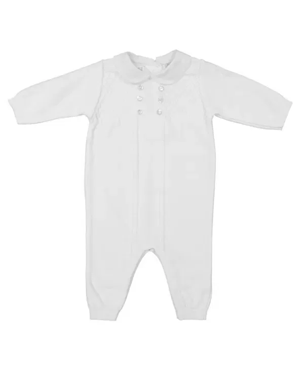 Детский комбинезон для девочек с длинным рукавом Diamond Lattice Knit Longall Feltman Brothers, белый