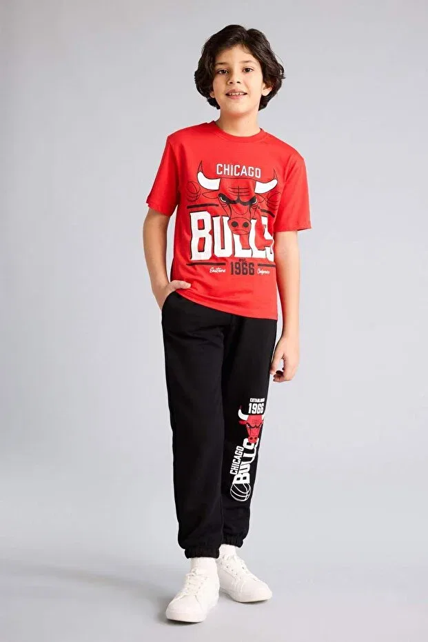 Детские брюки для девочек с принтом NBA Chicago Bulls Pants Defacto, Black-Bk81 — фото 2