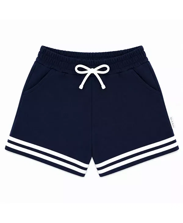 Детские шорты в полоску с моделью Unisex Striped Varsity Bits & Bows, Navy/White
