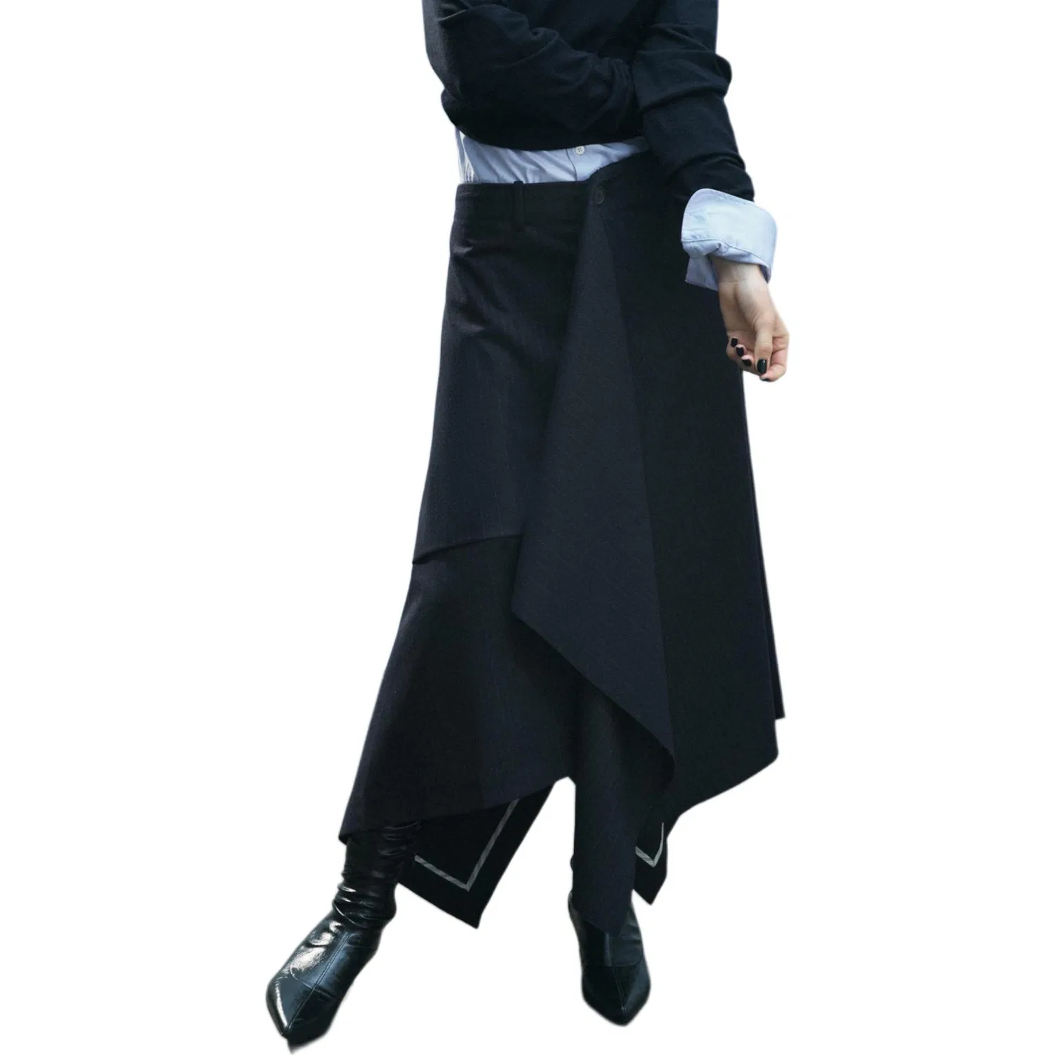 Женская юбка длинная повседневная Dark Blue, ZARA — фото 4