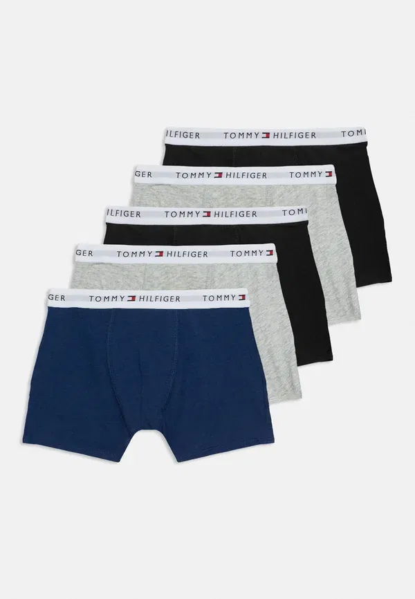 Комплект из 5 трусов с повторяющимся логотипом на поясе Tommy Hilfiger Gry Heather, Navy, черный/синий/серый