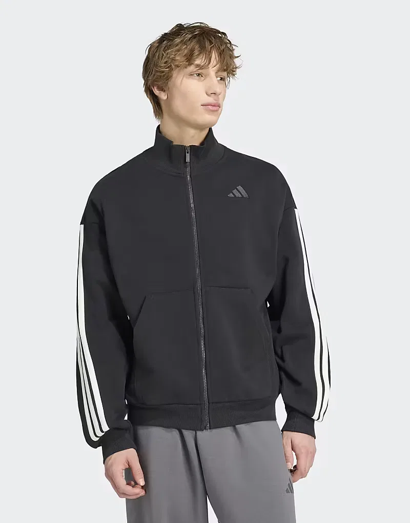 Куртка спортивная Kit 3-Stripes Adidas Performance, черный/нежно-белый