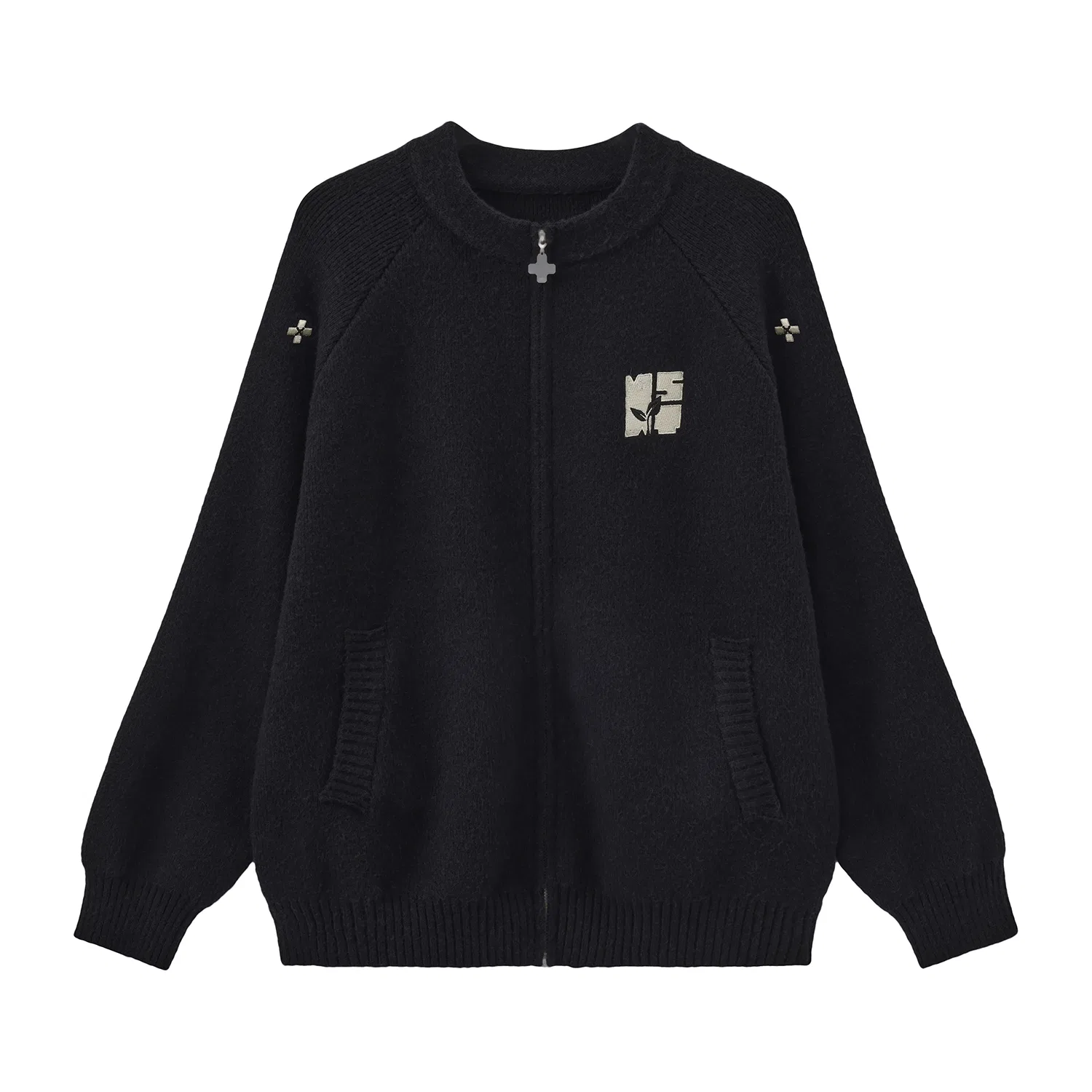 Детский кардиган с круглым вырезом Unisex Crew Neck Moderate Cardigan, NSTNEW START, Черный
