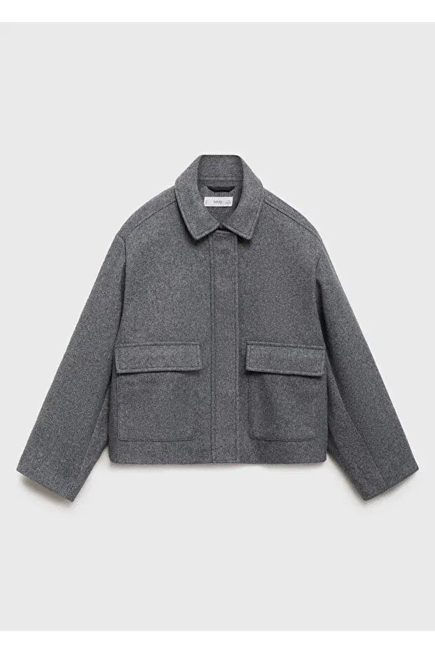 Детская куртка для девочек двубортное с длинным рукавом Mango Kids, Gray