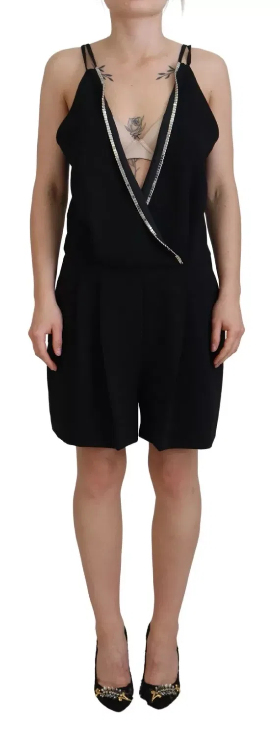 Женский комбинезон-платье без рукавов с декором Jumpsuit Suit Dsquared2, Black