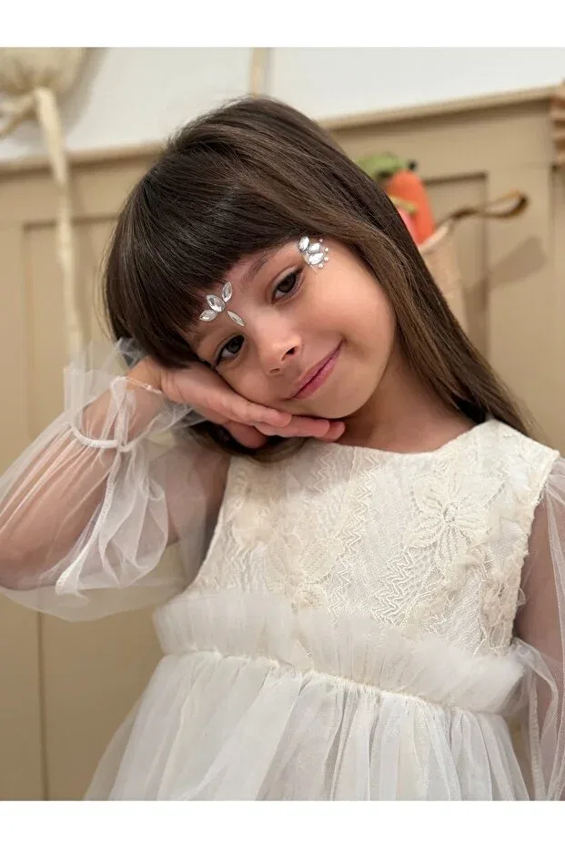 Детское платье для девочек с цветочным принтом Penu Baby Kids, Nude Color — фото 4