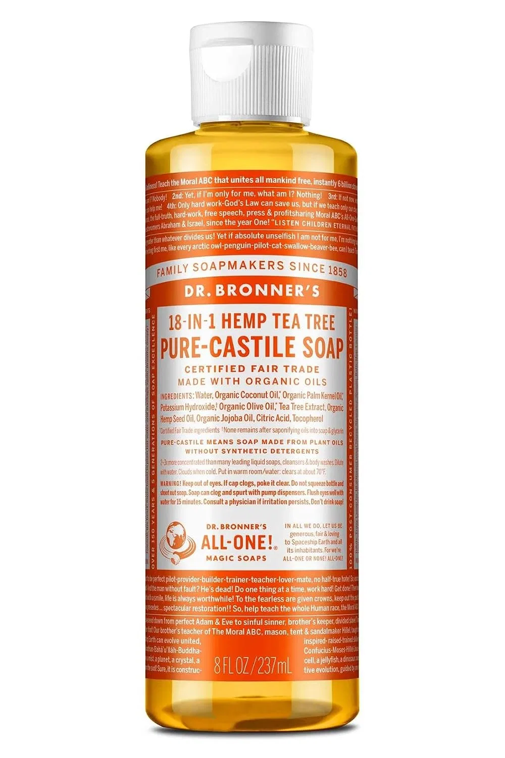 Кастильское мыло Tea Tree, Dr. Bronner's, 140 г