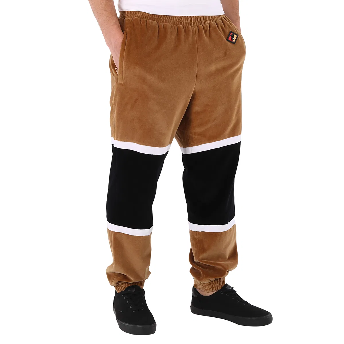 Брюки спортивные с принтом Striped Chenille Logo Graphic Trackpants Burberry, Dark Walnut — фото 2