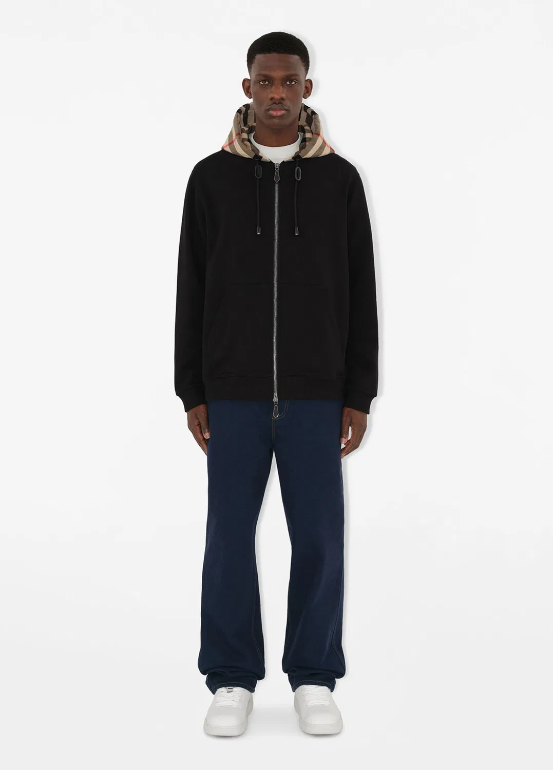 Худи Burberry Check Hood, черный — фото 2