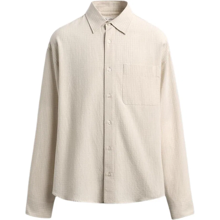 Мужская рубашка с отложным воротником ZARA, Raw White