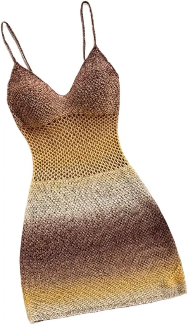 Женское мини-платье с открытой спиной Gradient LiuFY-Mall, Multicolor