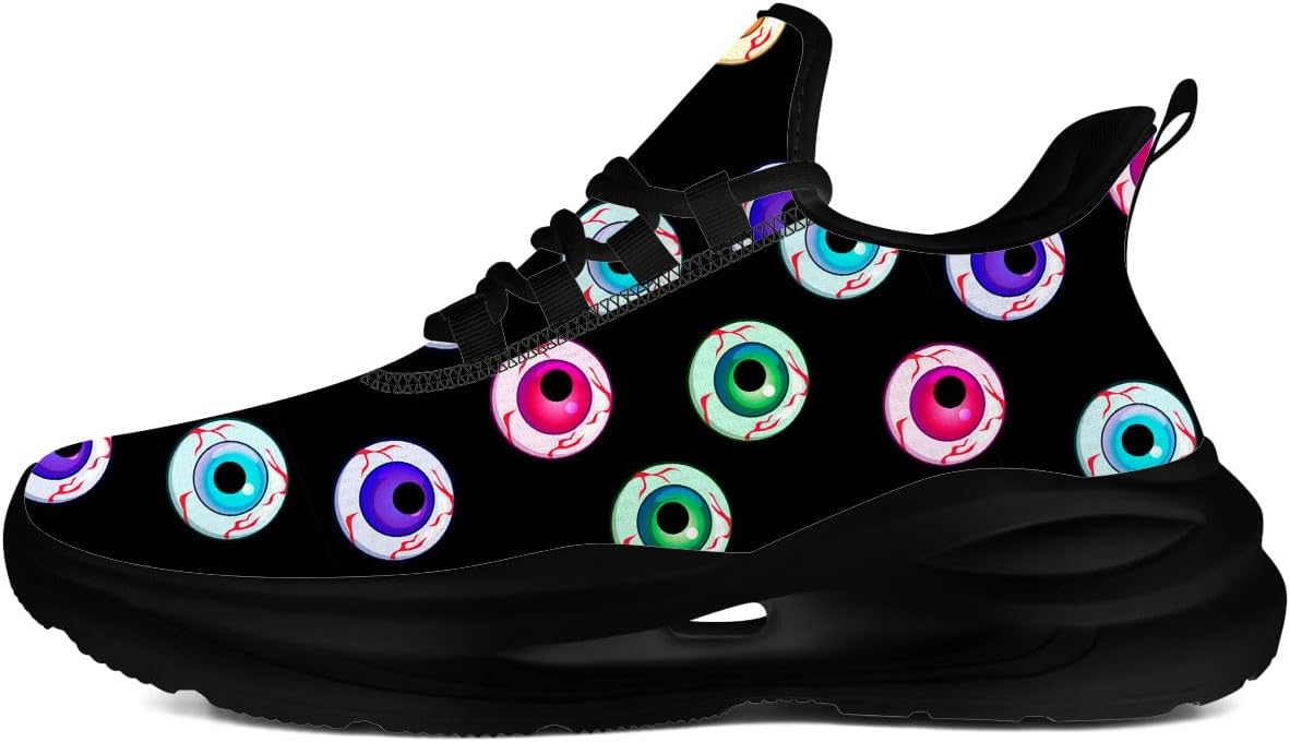 

Мужские и женские кроссовки с рисунком глаз, спортивные кроссовки для бега, тенниса и прогулок на Хэллоуин Generic, зеленый