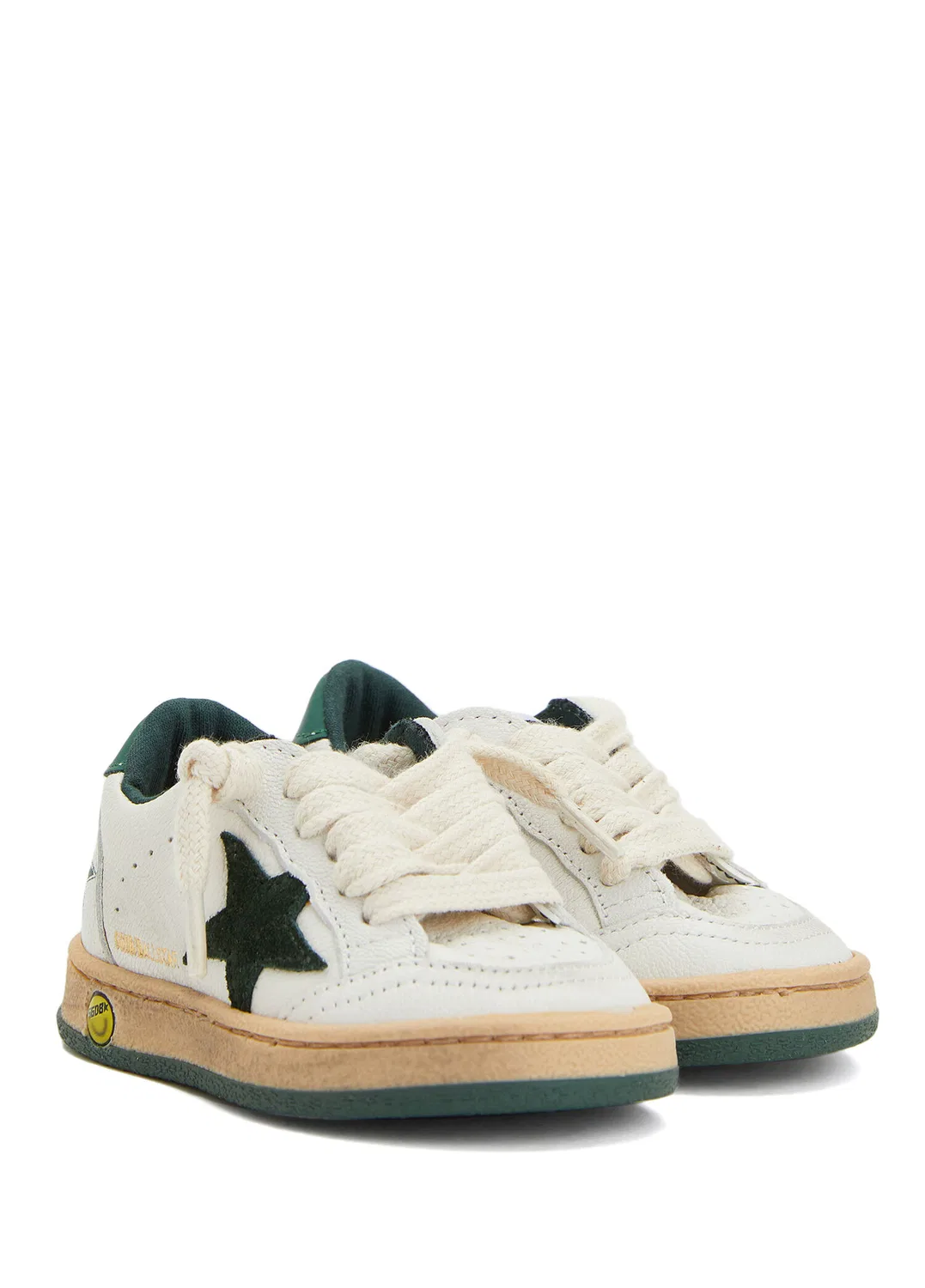 Кроссовки детские Golden Goose Ballstar, White-Green — фото 2