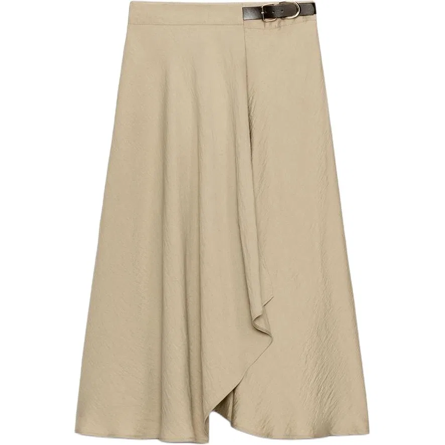 Женская длинная юбка Casual Medium Camel ZARA, Medium Camel