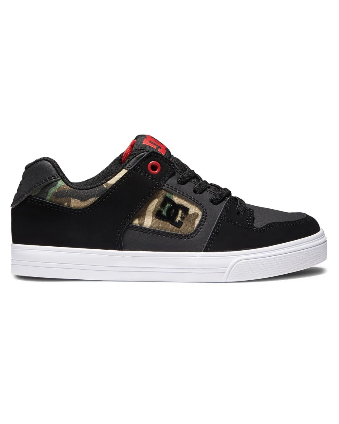 Детские кроссовки для мальчиков с эластичными шнурками DC Shoes Pure Elastic, Black Camo — фото 2
