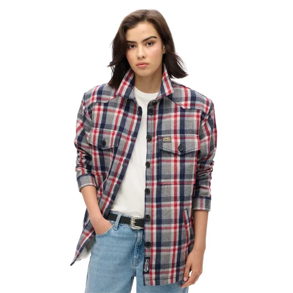 Рубашка Borg Check Superdry, серый
