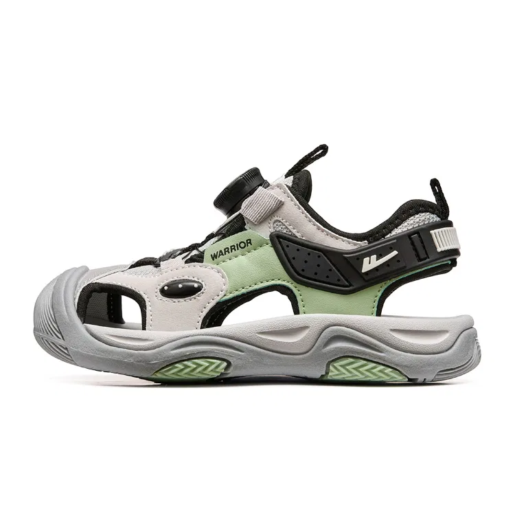 Детские сандалии с низким верхом Gray/Black/Green WARRIOR