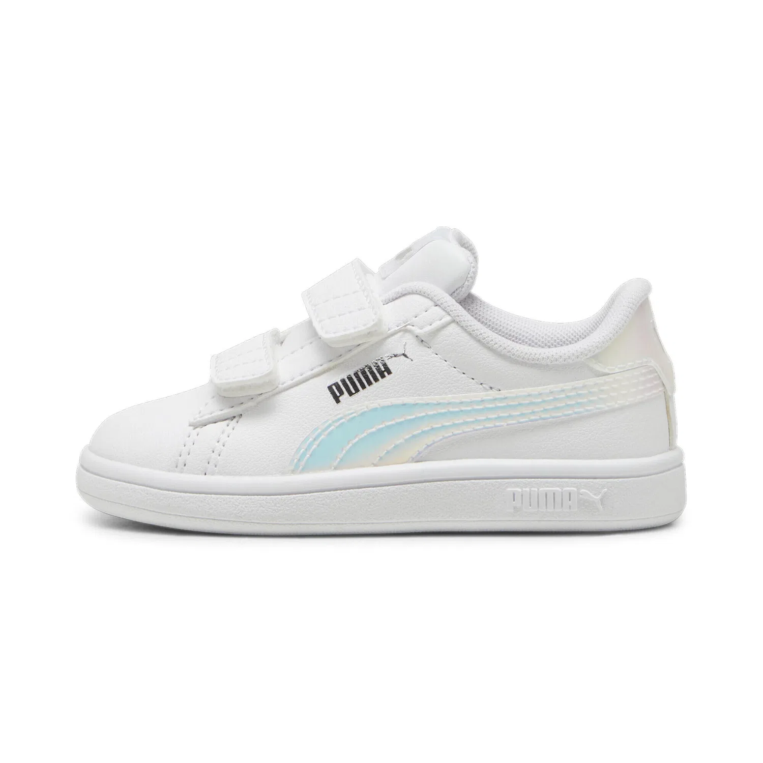 Детские кроссовки с голографическими деталями Smash 3.0 Holo Puma, Weiss Rosa — фото 3