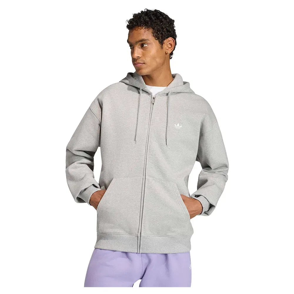 Толстовка свободная на молнии Trefoil Essentials Adidas Originals, серый