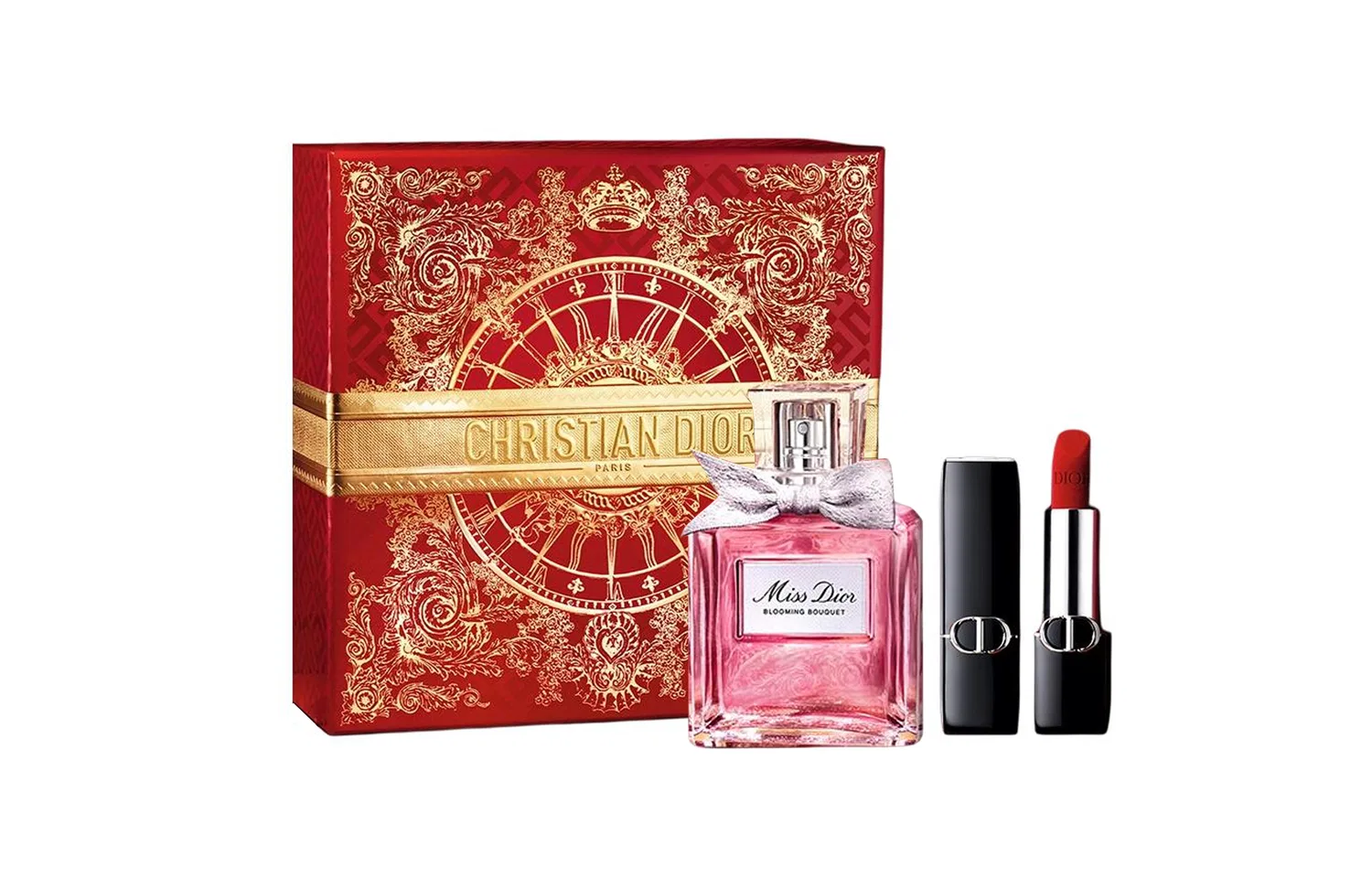 Женский парфюмерный набор с блеском для губ, DIOR, Blue Gold