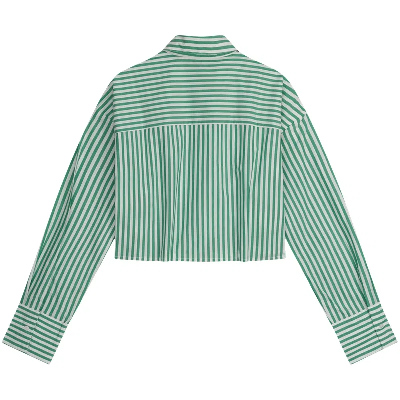 Женская пижамная рубашка с коротким рукавом в полоску Calvin Klein, Mint Green Stripes — фото 4