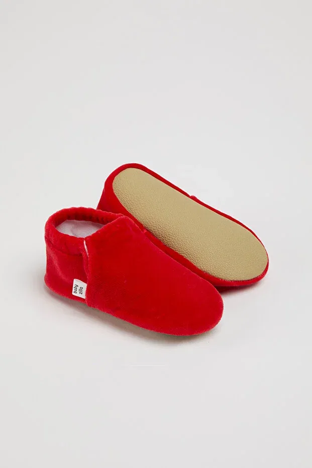 Детские пинетки для новорожденных из флиса Classic slip-on Babyzilla, Красный — фото 2