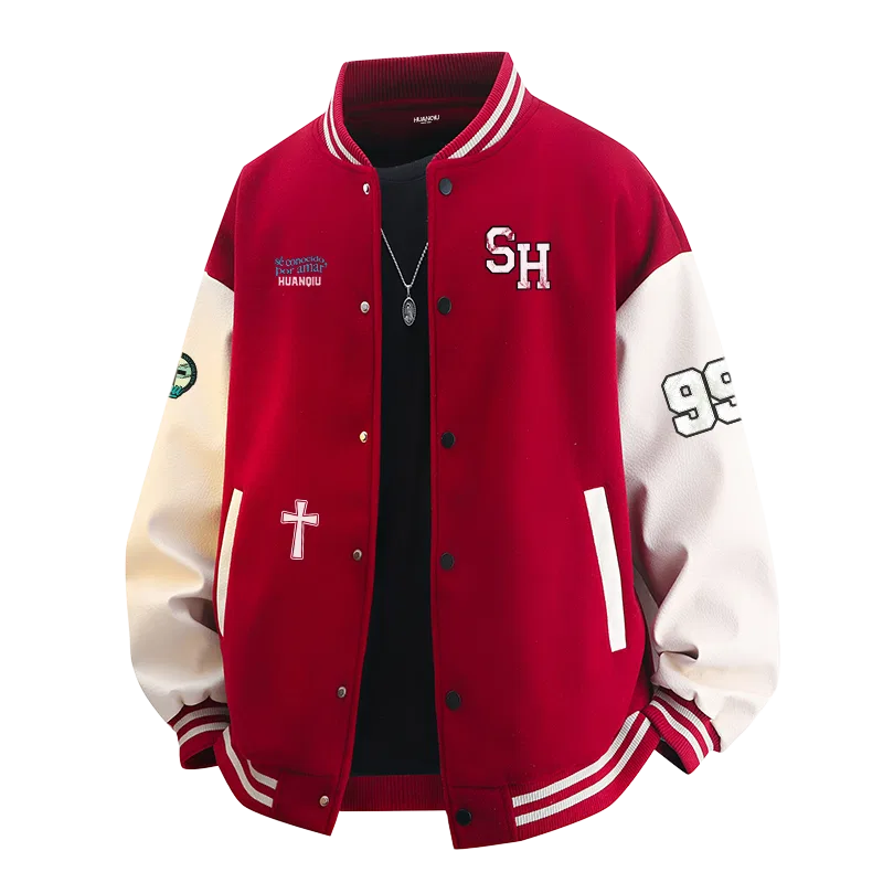 Детская бейсбольная куртка с воротником HUANQIU, Red Upgraded