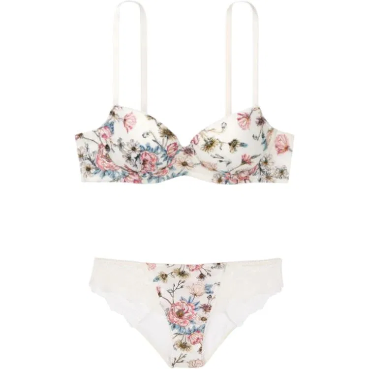 Женский комплект нижнего белья с цветочным принтом Victoria's Secret, White Floral