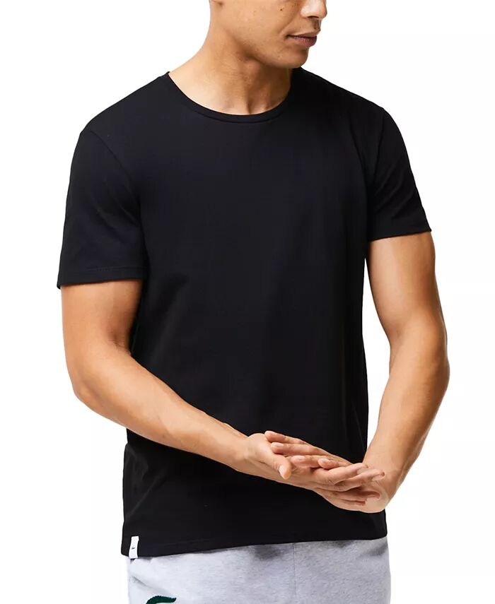 Комплект из 3 мужских маек Essential Cotton с круглым вырезом и стандартным кроем Lacoste, черный — фото 2