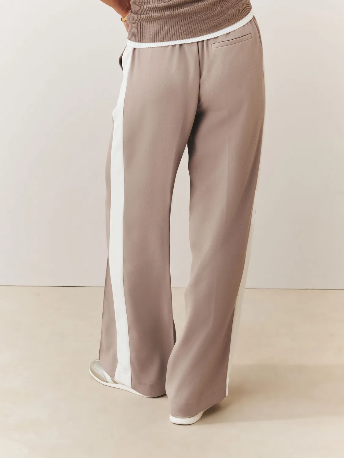 Брюки широкие с боковой полосой Taupe Brown Side Stripe Wide Leg Tailored Trousers Next, Taupe Brown — фото 4