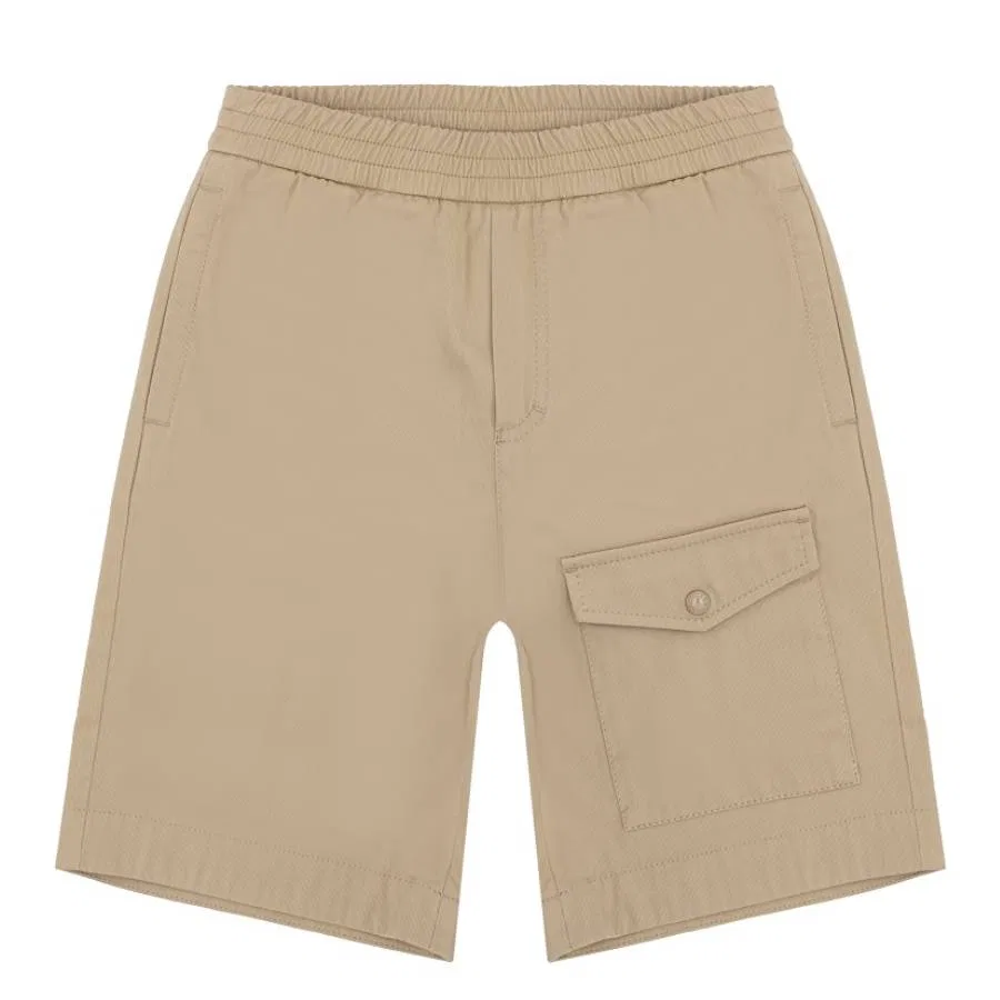 Шорты-бермуды из габардина с высокой посадкой Moncler, Beige