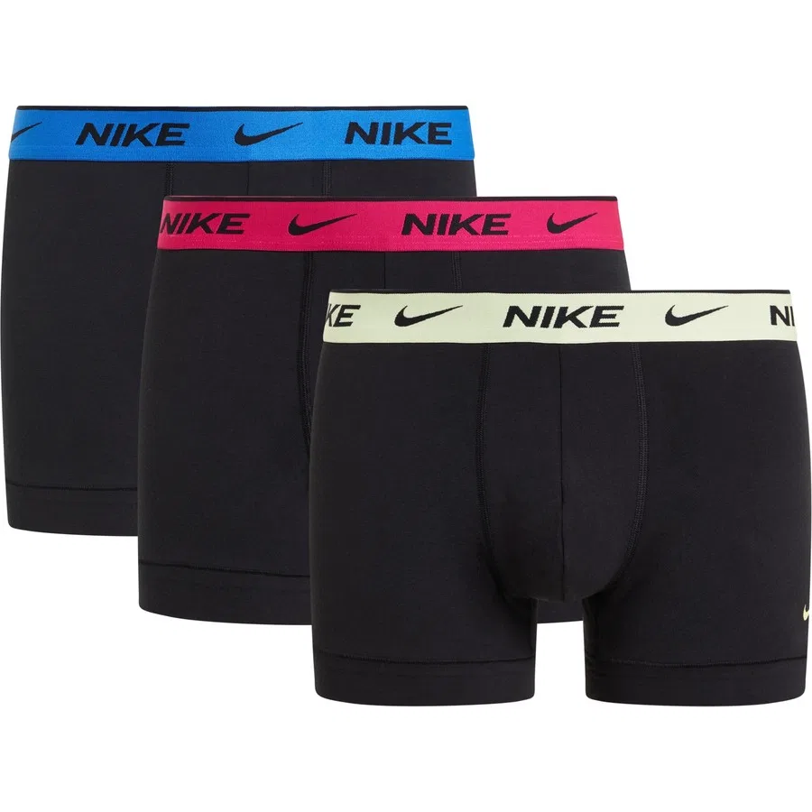 Трусы-боксеры Nike Dri-FIT с эластичным поясом, 3 шт, Черный