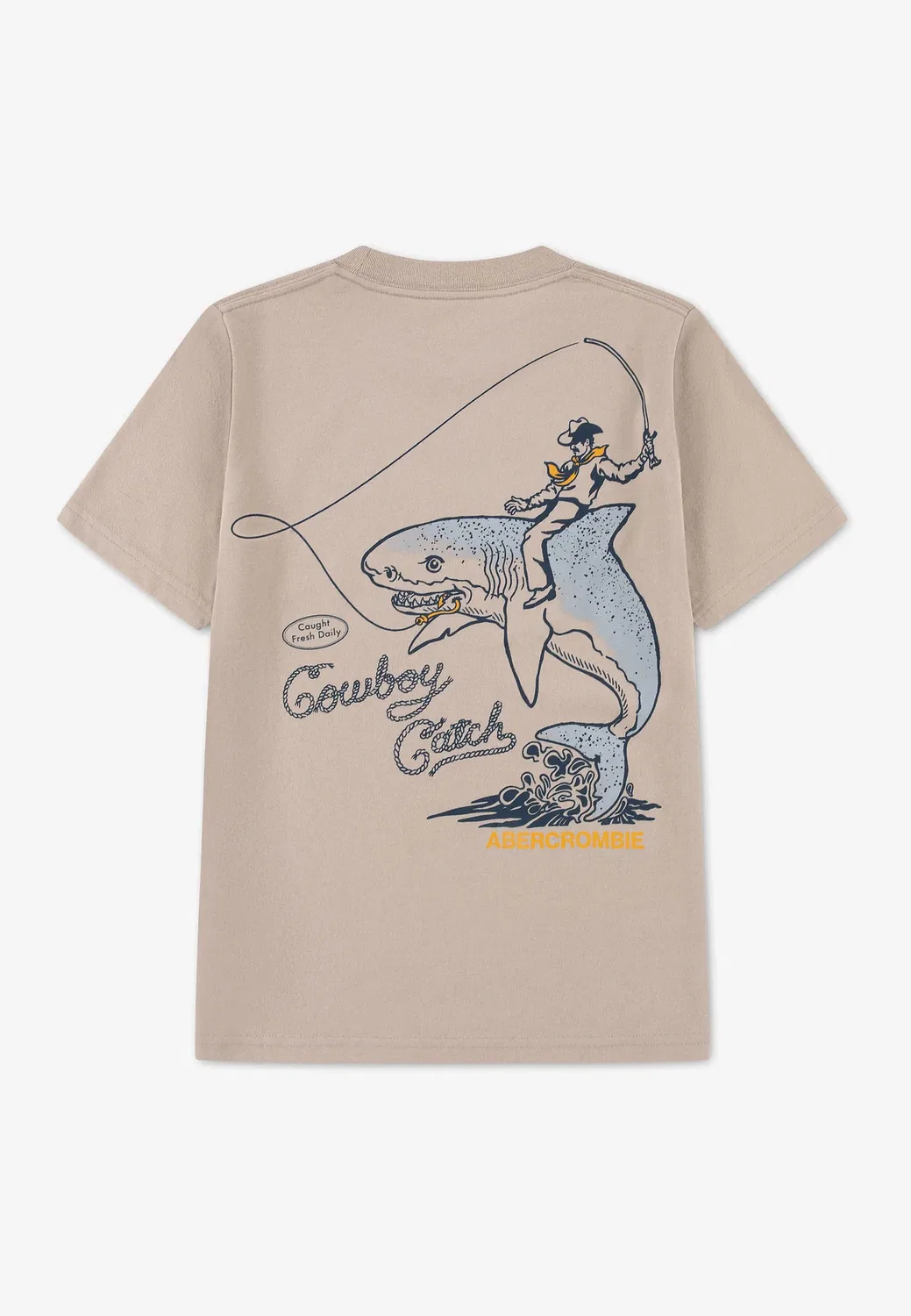 Футболка с принтом «Ковбой на акуле» Abercrombie & Fitch, Simply Taupe — фото 2
